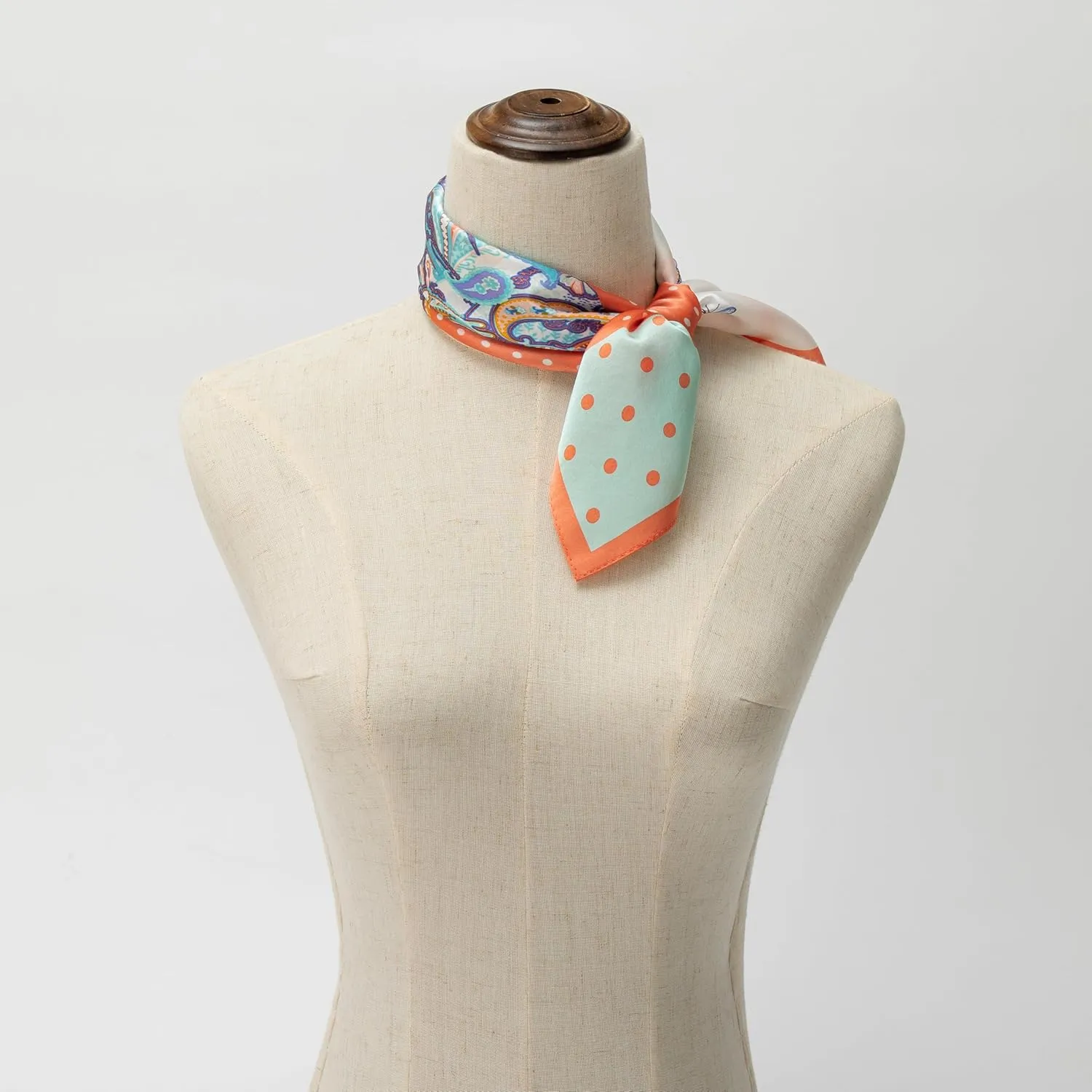 100% Mulberry Silk Scarf for Women, Small Square Satin Scarf for Neck Head Hair Handbag 21"x21"