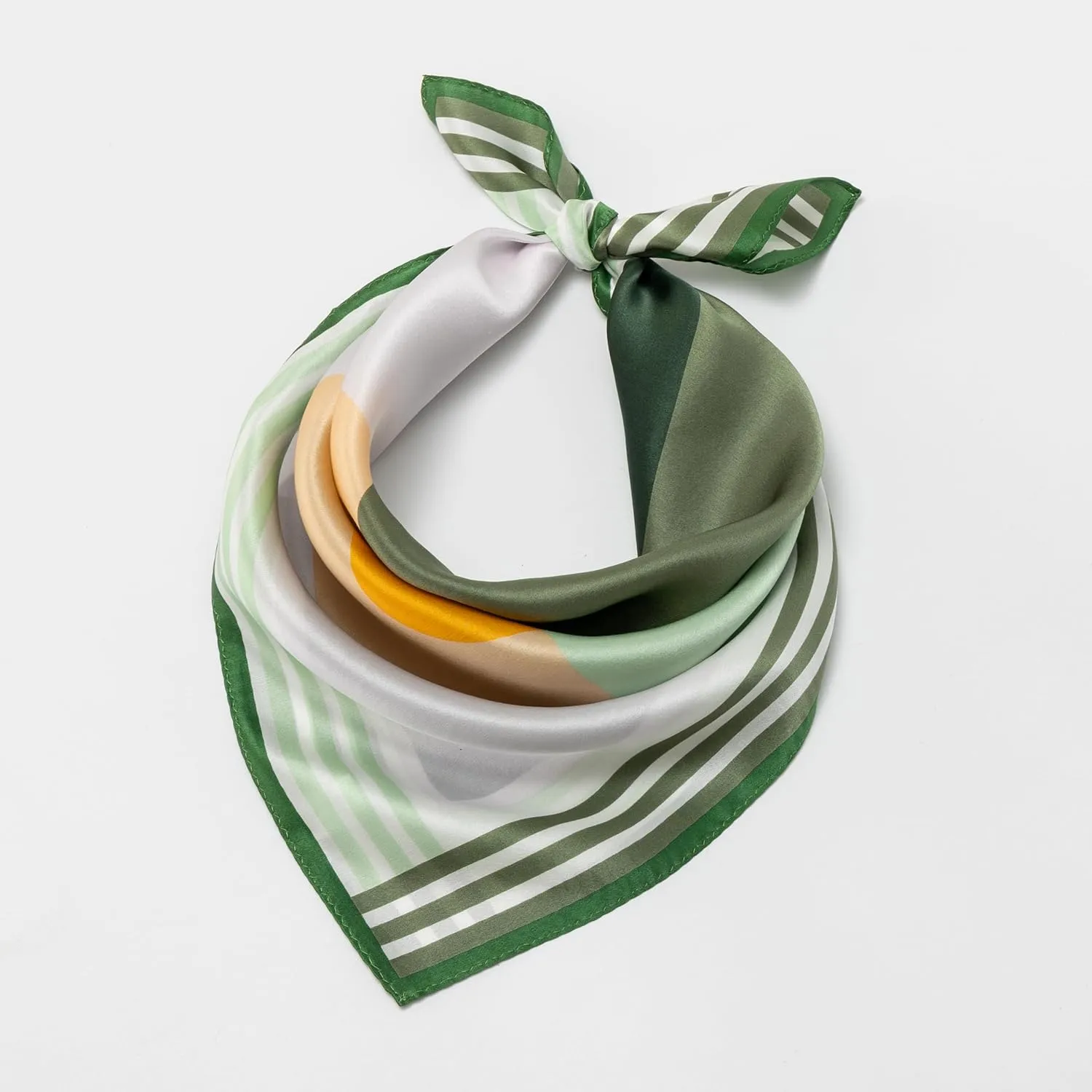 100% Mulberry Silk Scarf for Women, Small Square Satin Scarf for Neck Head Hair Handbag 21"x21"