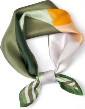 100% Mulberry Silk Scarf for Women, Small Square Satin Scarf for Neck Head Hair Handbag 21"x21"