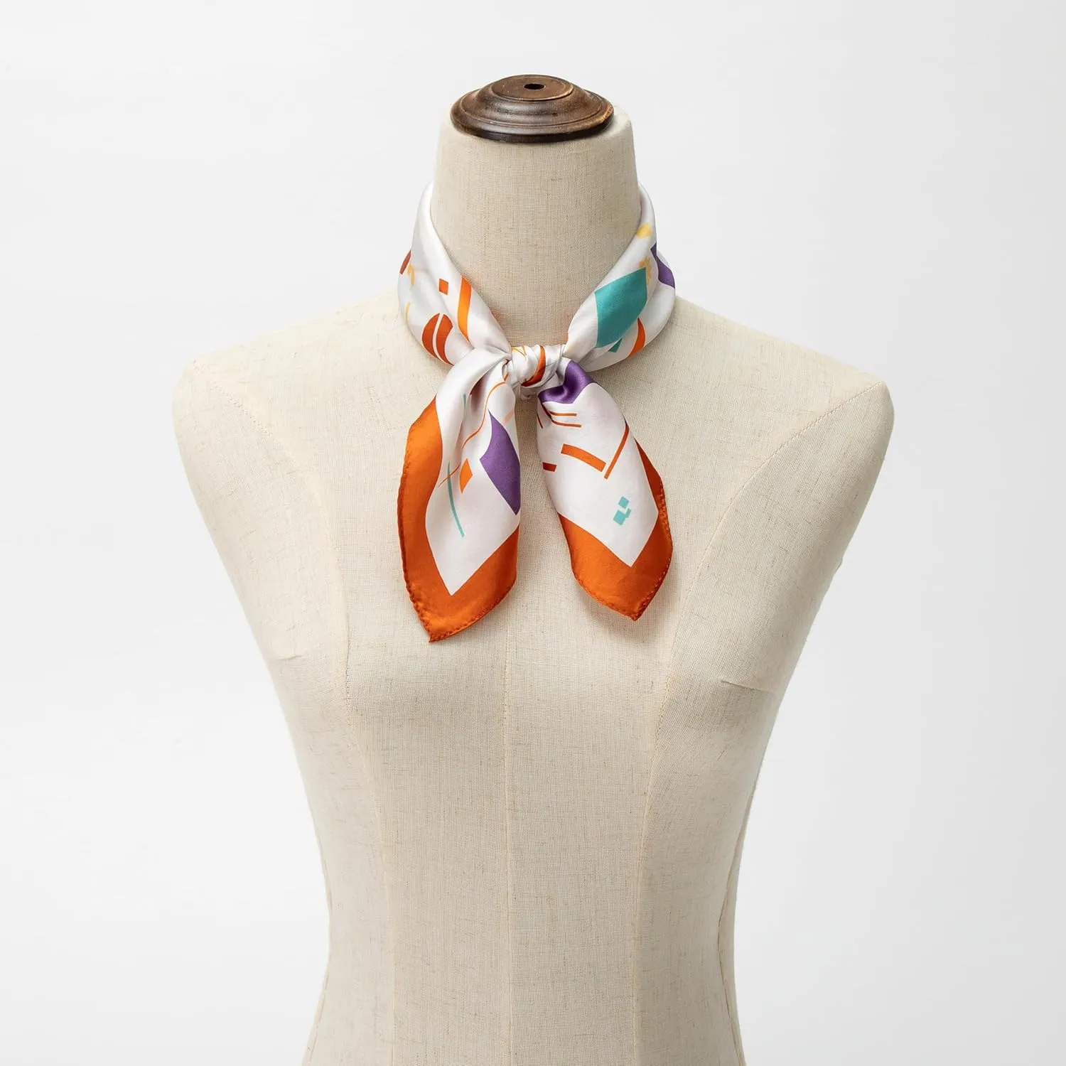 100% Mulberry Silk Scarf for Women, Small Square Satin Scarf for Neck Head Hair Handbag 21"x21"