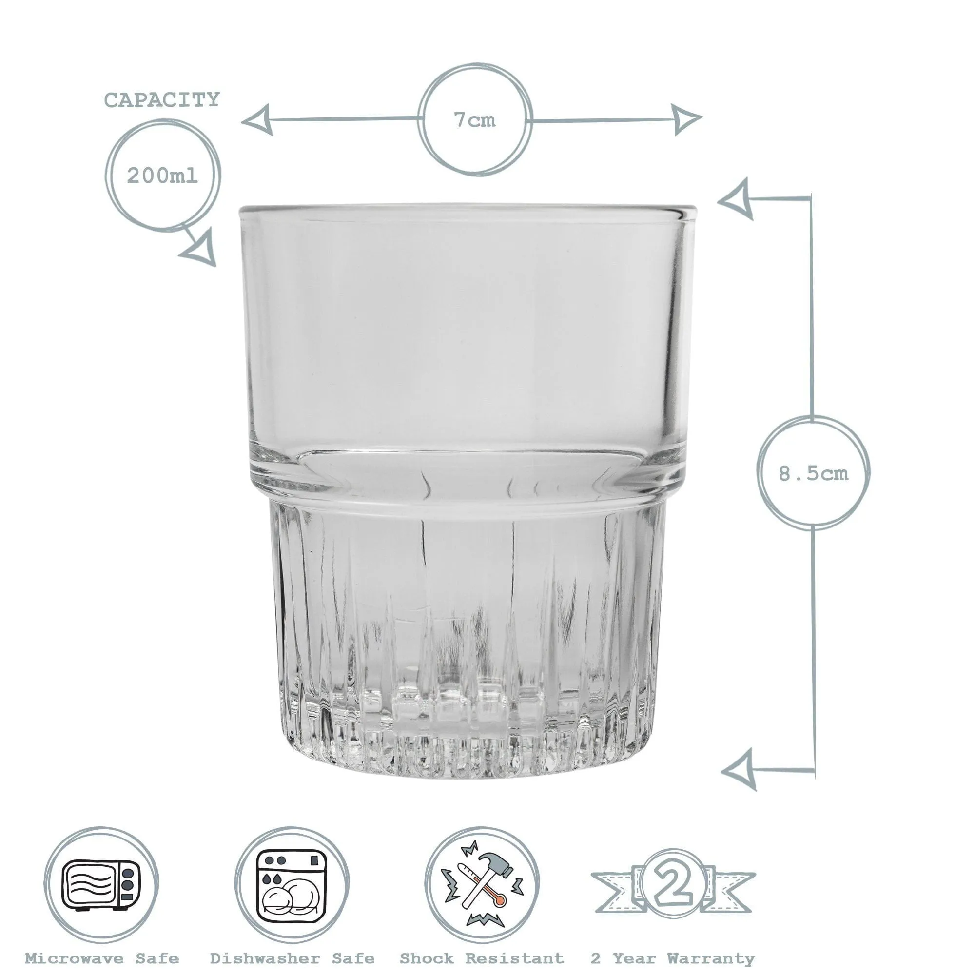 200ml Emplilable Stacking Tumblers - Pack of Six - By Duralex