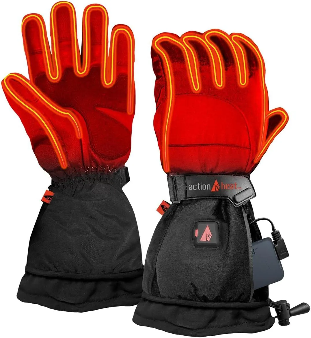 ActionHeat Rechargeable Battery Heated Gloves for Men, Ski Motorcycle Snow Mitten Glove Arthritis, Heats up to 145F XXL