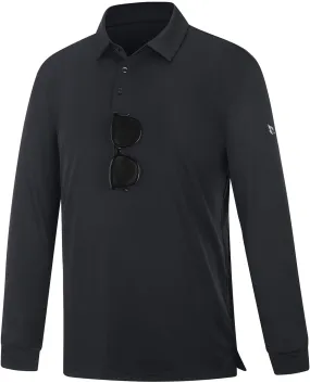 baleaf Men's Long Sleeve Golf Shirt Collared Shirts Polo UPF 50  Lightweight Quick Dry Work Casual Outdoor