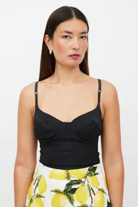 Black Structured Bustier Top
