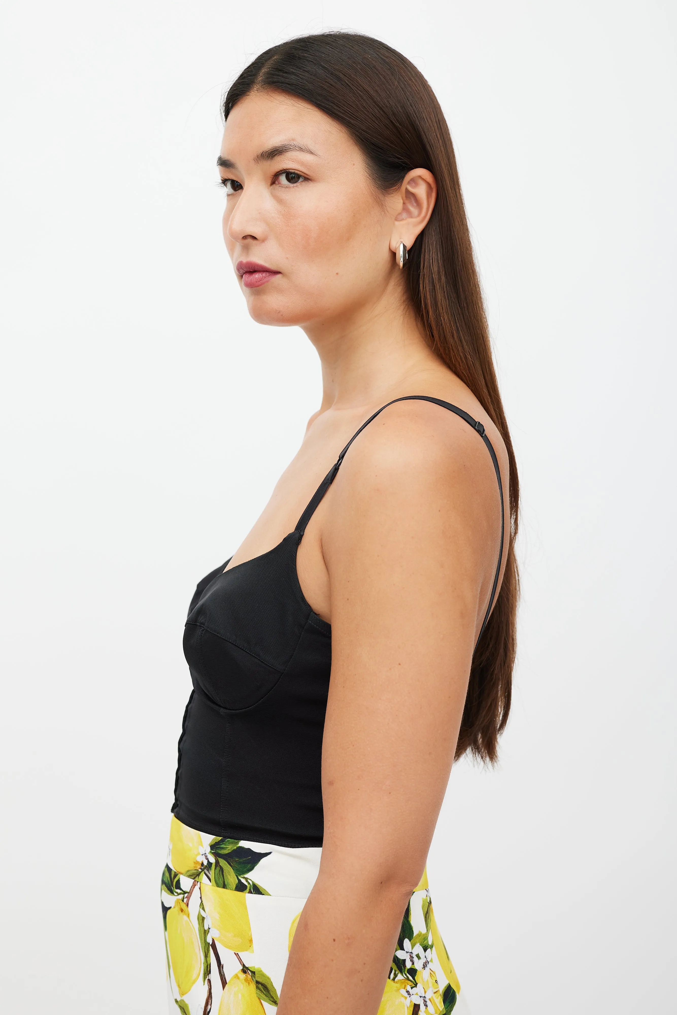 Black Structured Bustier Top