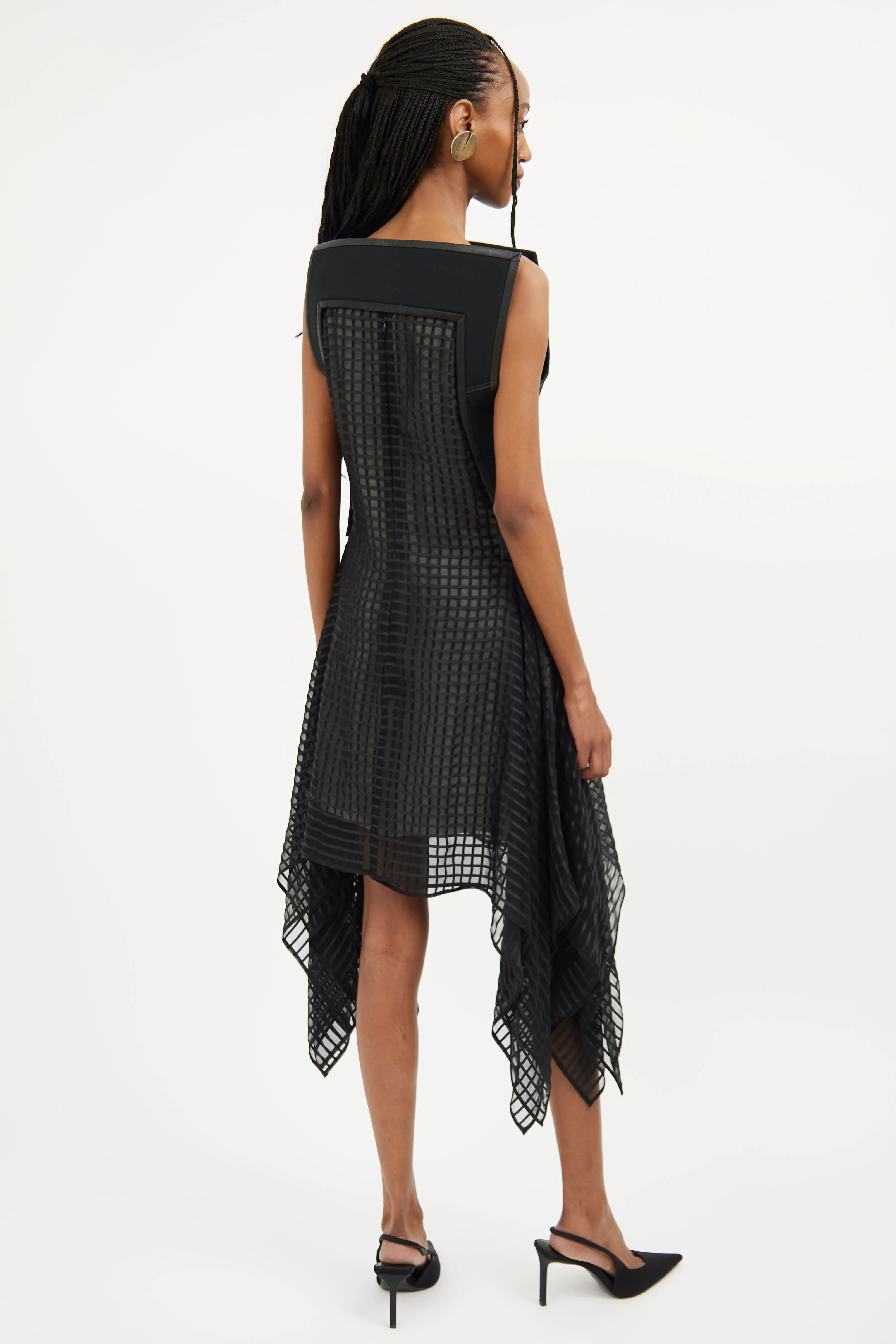 Black Structured Square Neck Dress