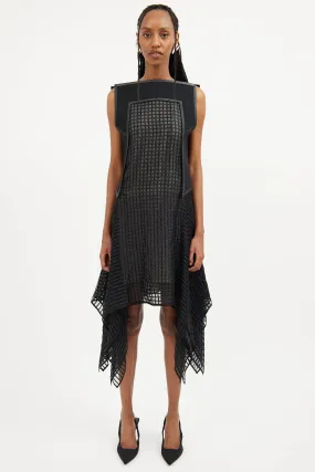 Black Structured Square Neck Dress