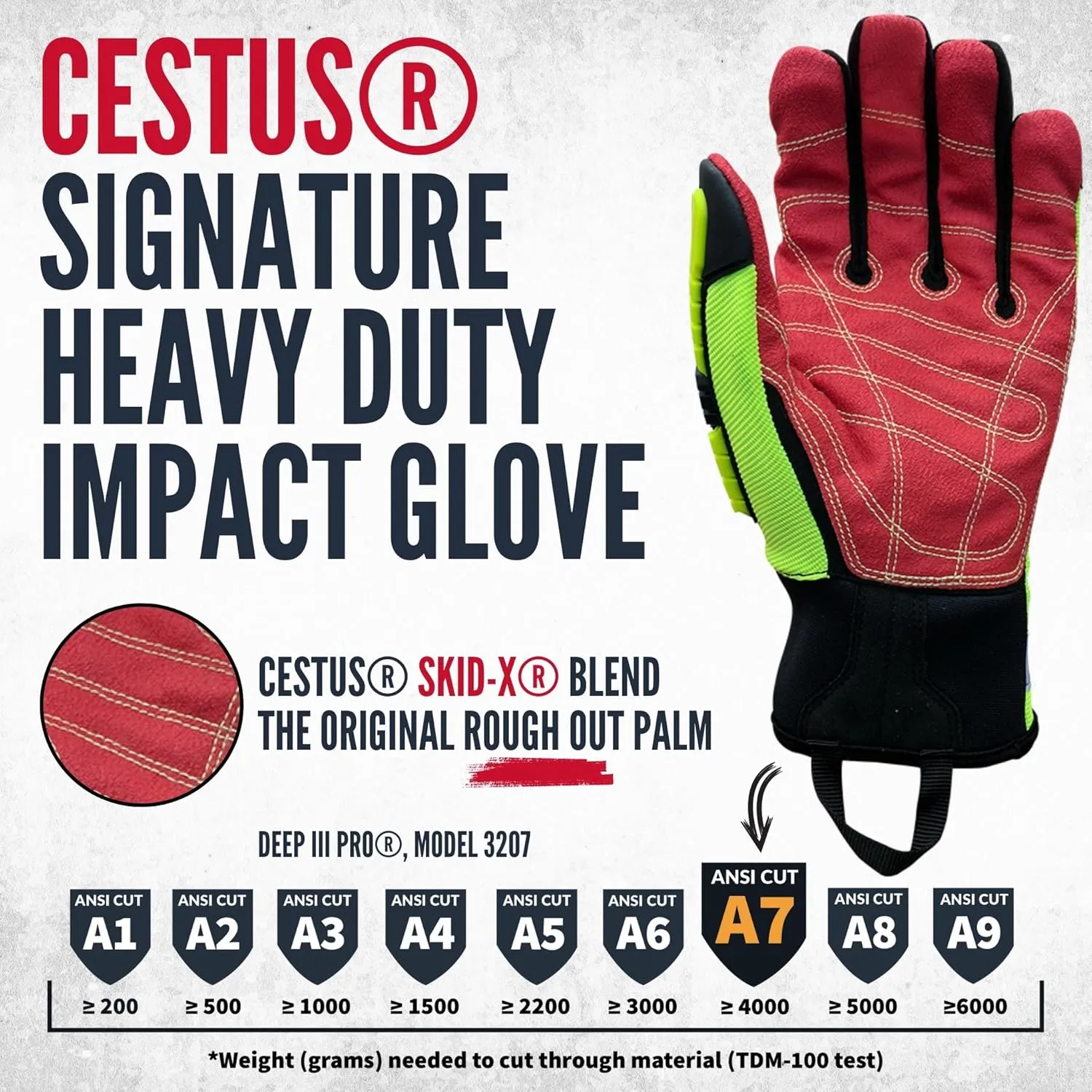 Cestus Deep III Pro, Heavy Duty Extrication Gloves, ANSI A7 Cut Resistant Impact Gloves for Construction Demolition Recycling