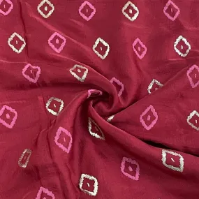 Classic Red Gold Foil Print Silk Fabric