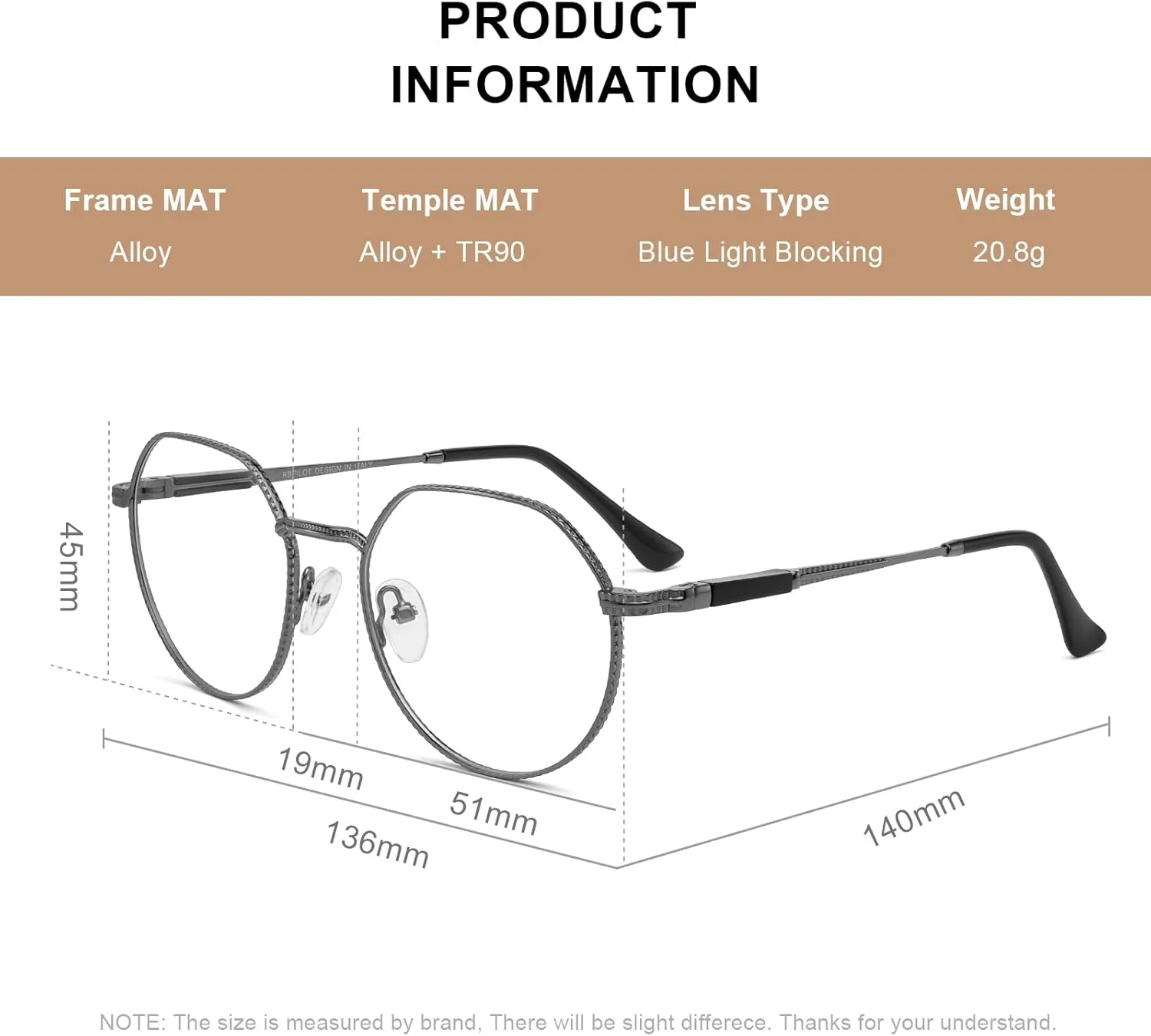 Classic Round Polygon Reading Glasses for Men Women Light Blocking Computer Readers Spring Hinge Metal Frame