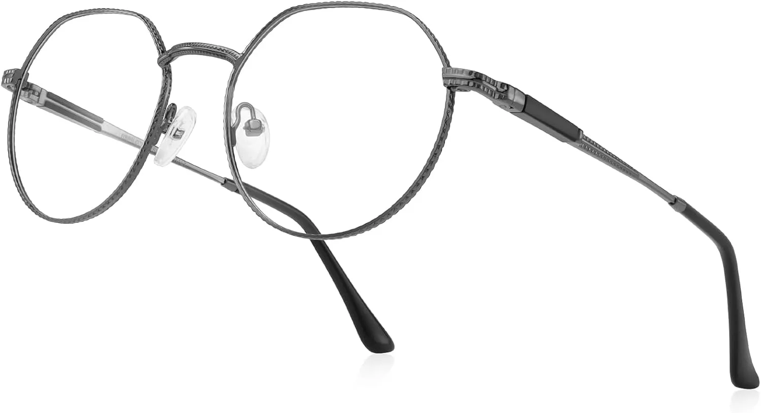 Classic Round Polygon Reading Glasses for Men Women Light Blocking Computer Readers Spring Hinge Metal Frame