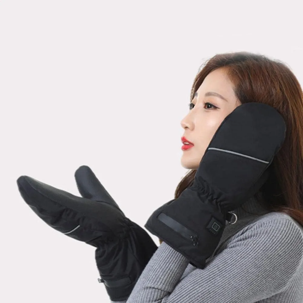 CSCDD Winter Thermal Ski Cycling Heating Glove Men Women Electric Heated Gloves with 2pcs Battery Hand Warmer Mitten