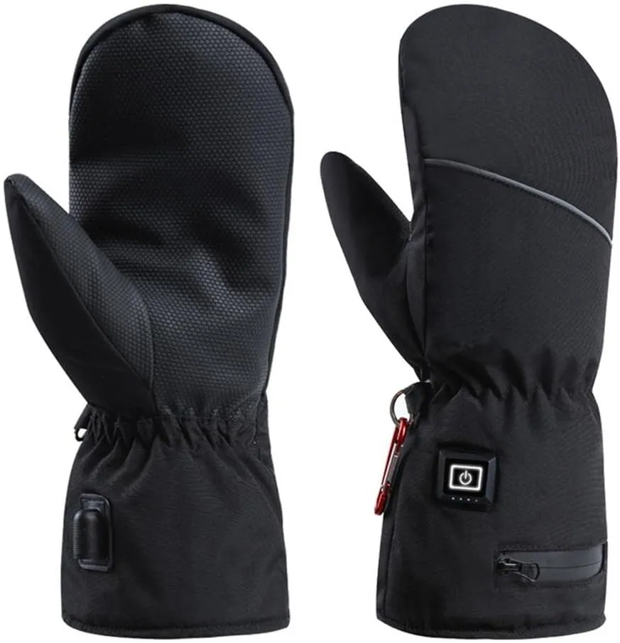 CSCDD Winter Thermal Ski Cycling Heating Glove Men Women Electric Heated Gloves with 2pcs Battery Hand Warmer Mitten