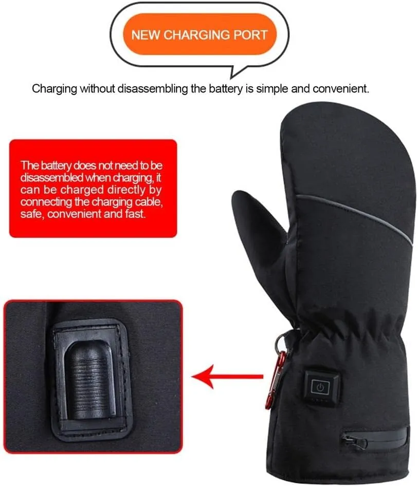 CSCDD Winter Thermal Ski Cycling Heating Glove Men Women Electric Heated Gloves with 2pcs Battery Hand Warmer Mitten