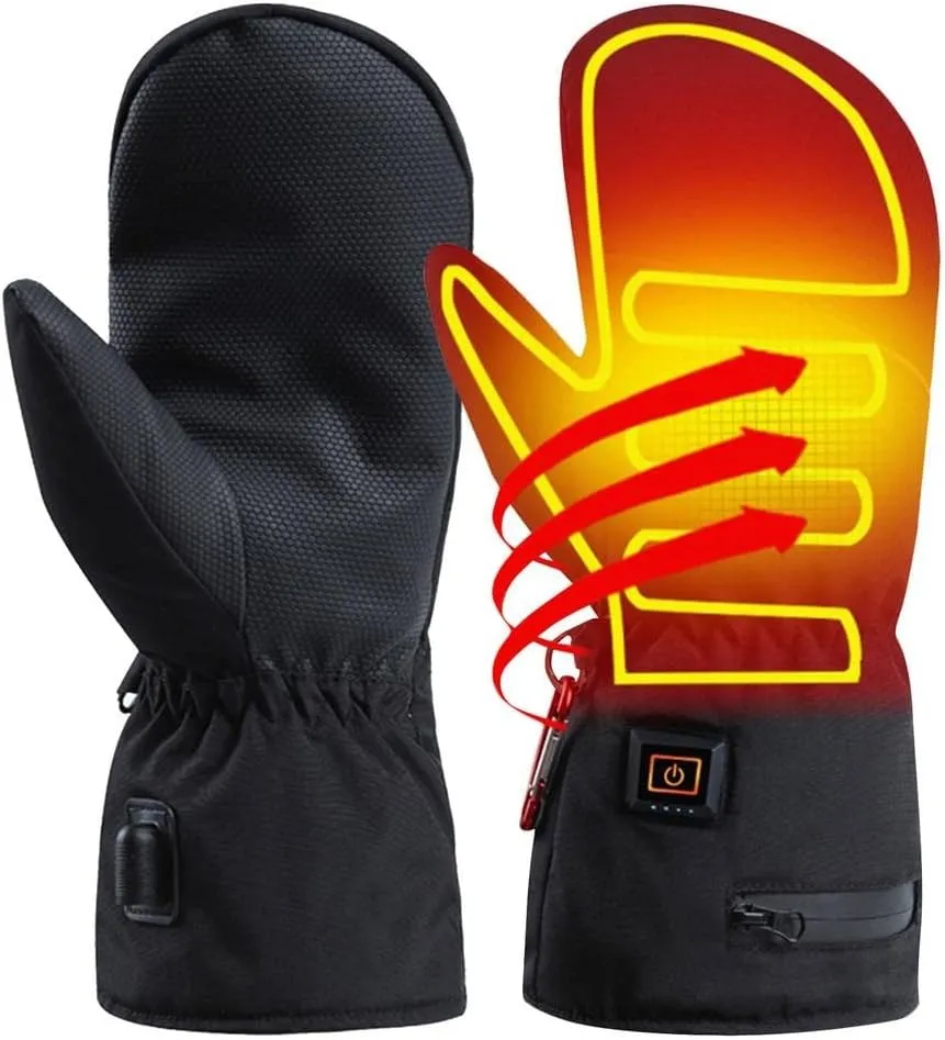 CSCDD Winter Thermal Ski Cycling Heating Glove Men Women Electric Heated Gloves with 2pcs Battery Hand Warmer Mitten