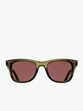 Cutler and Gross Square-Frame Olive Acetate Sunglasses
