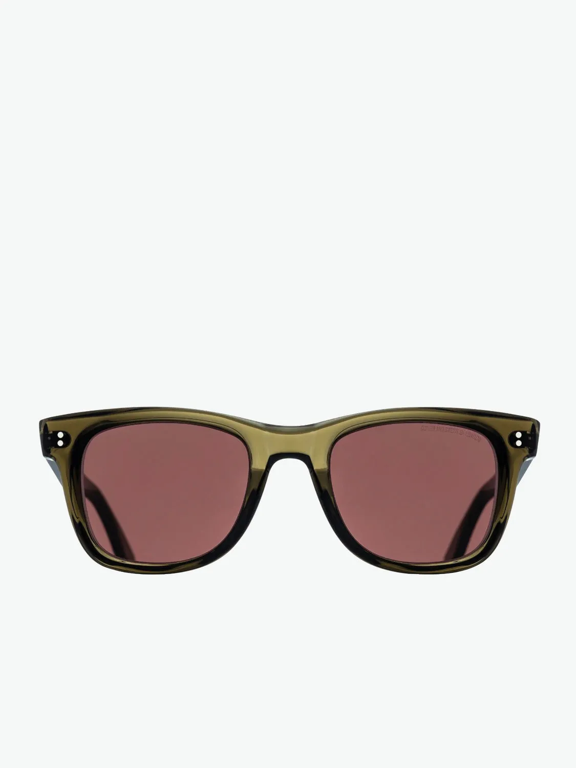 Cutler and Gross Square-Frame Olive Acetate Sunglasses