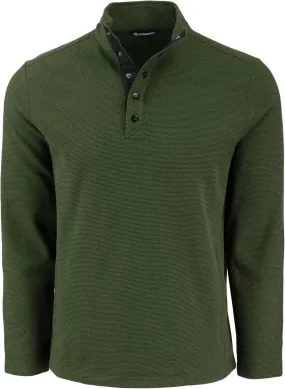 Cutter & Buck Hunts Point Eco Textured Fleece Recycled Mens Snap Pullover, Polished, XXXL