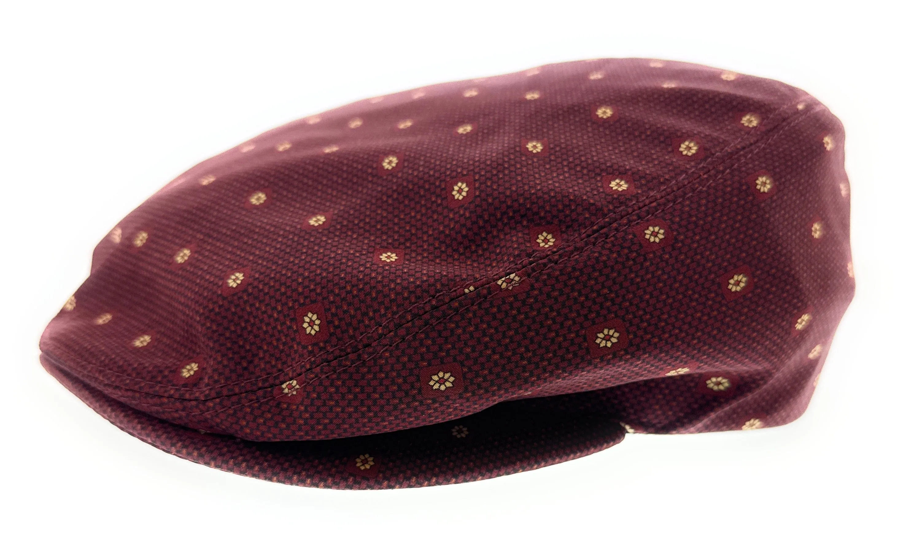 Dolce & Gabbana Red Silk Print Flat Cap
