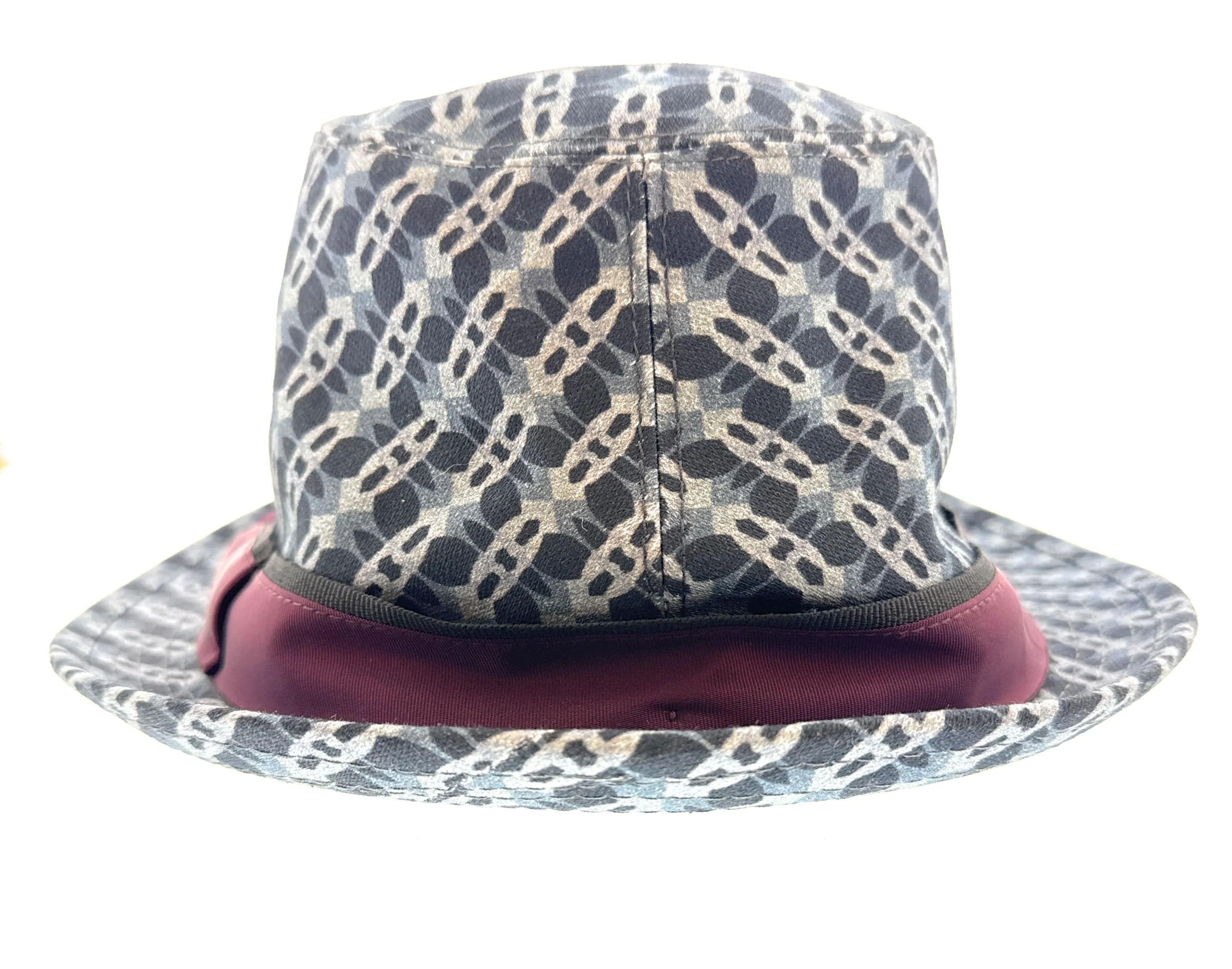 Dolce & Gabbana Silk Blend  Grey Printed Bucket Hat