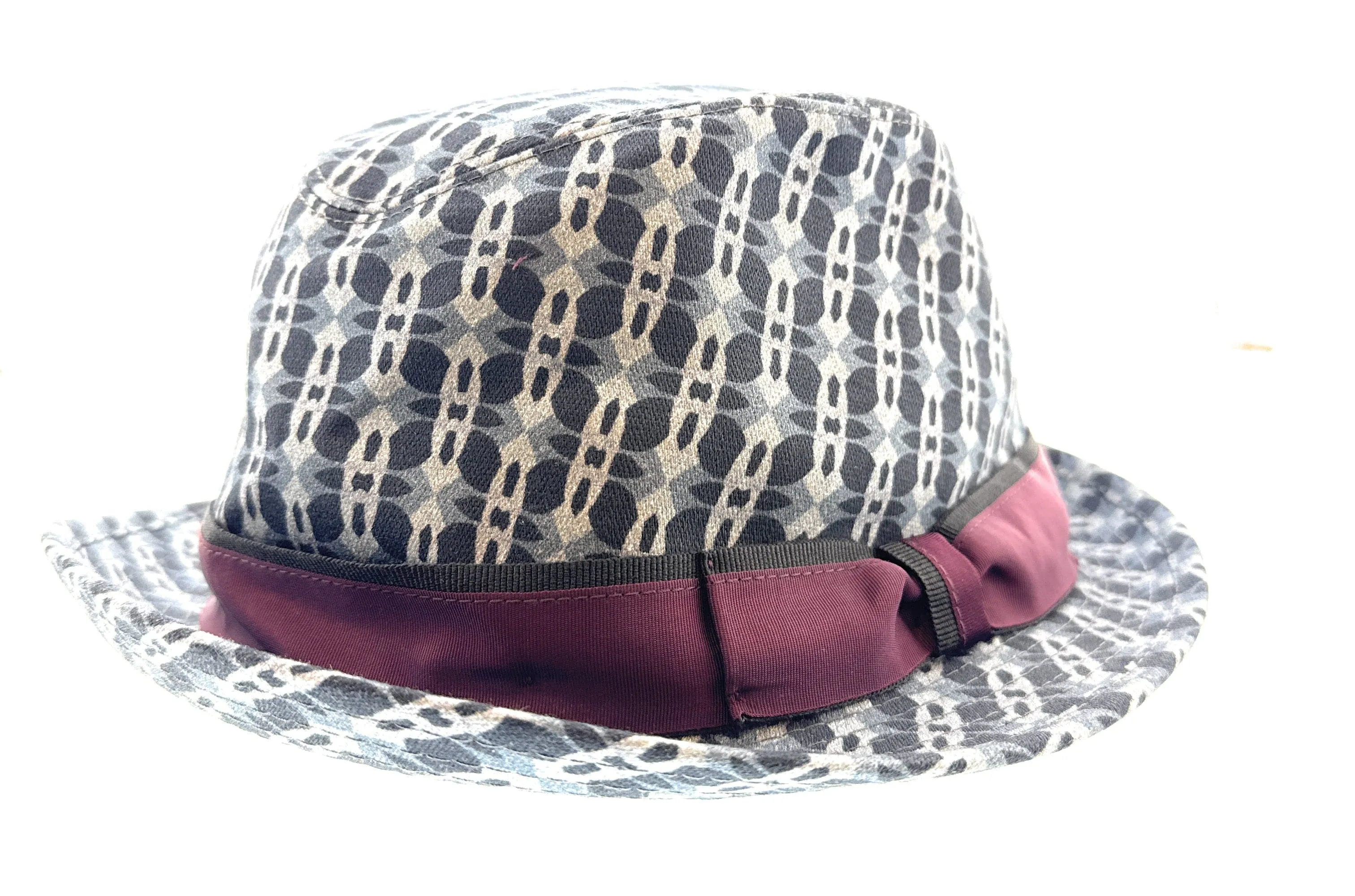 Dolce & Gabbana Silk Blend  Grey Printed Bucket Hat