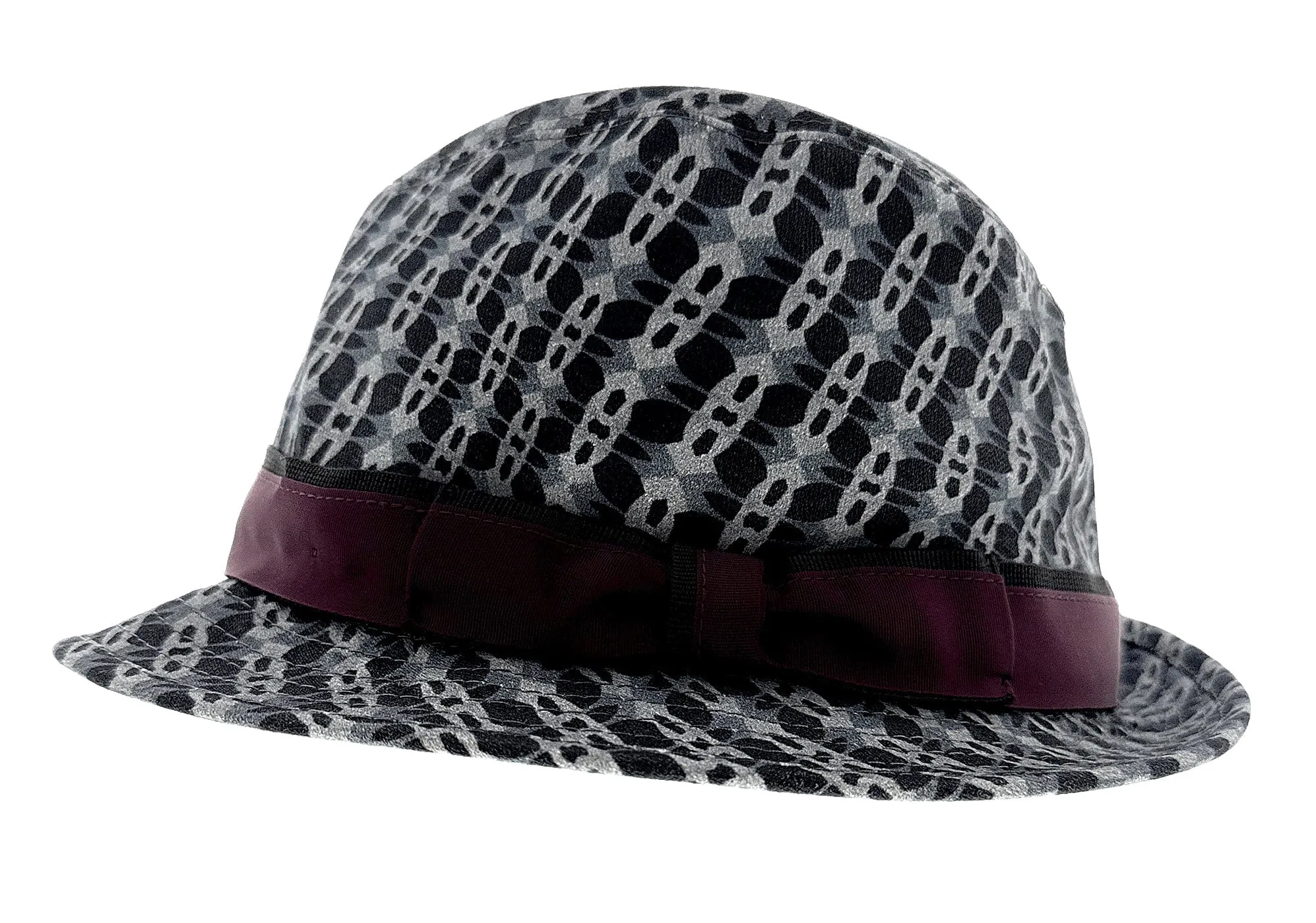 Dolce & Gabbana Silk Blend  Grey Printed Bucket Hat