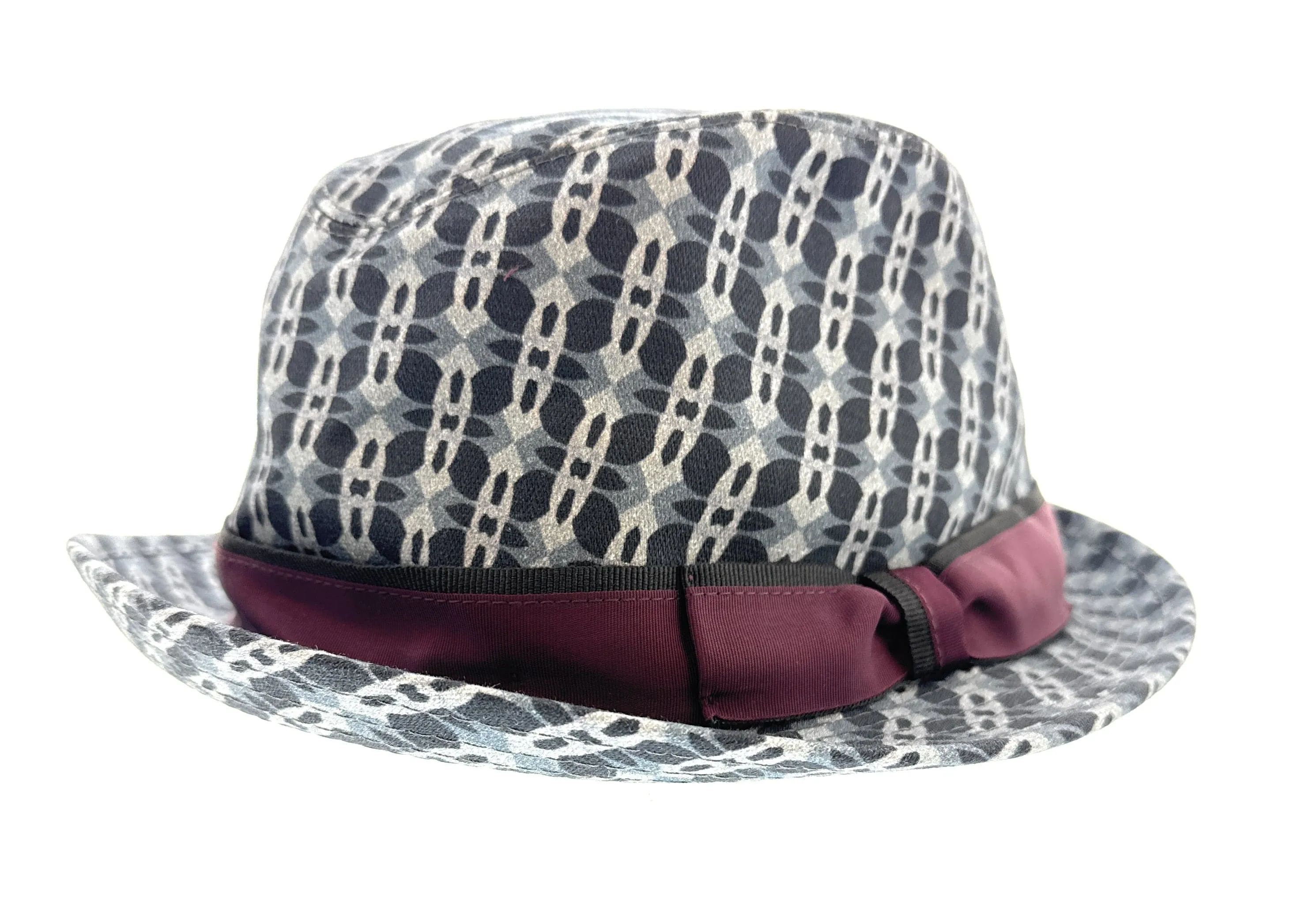 Dolce & Gabbana Silk Blend  Grey Printed Bucket Hat