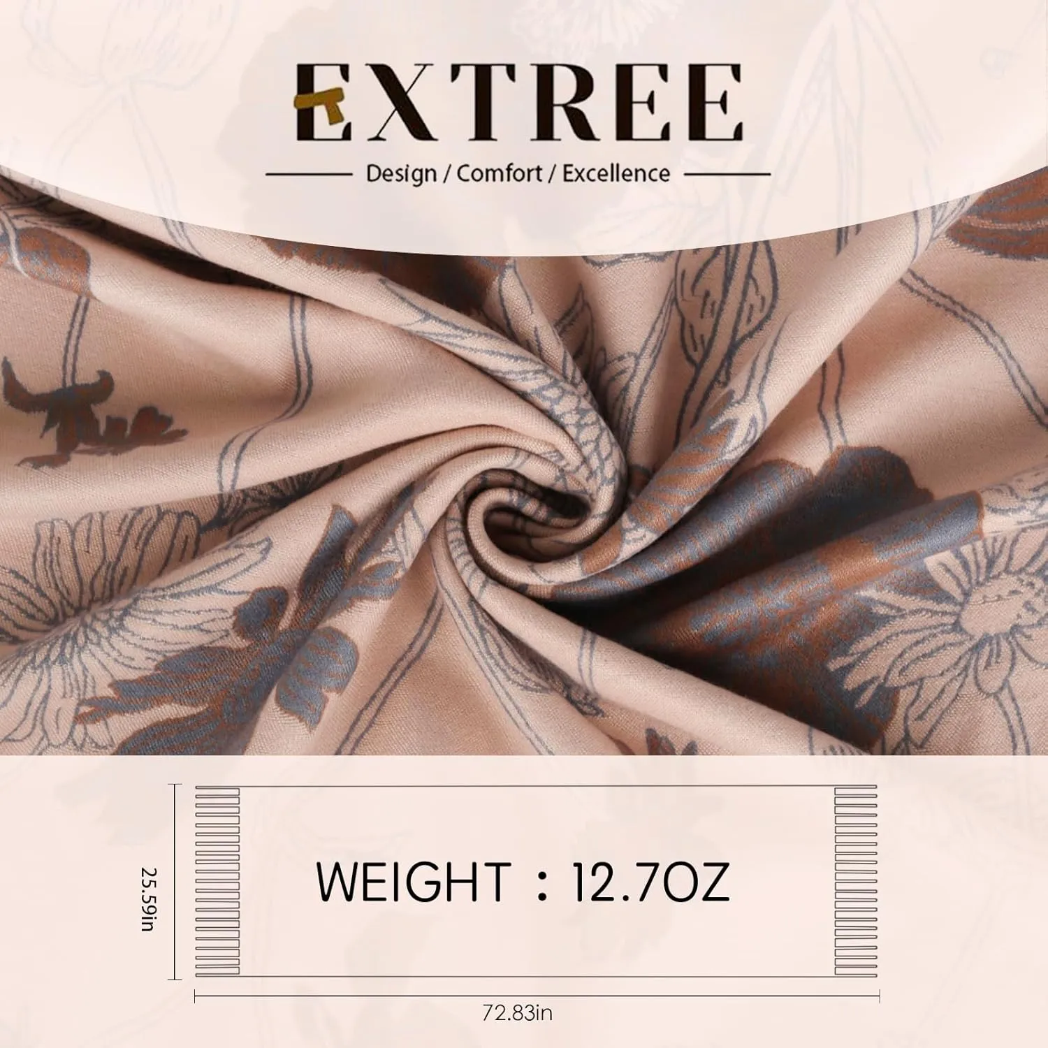 EXTREE Scarfs for Women Pashmina Silky Shawl Wrap for Evening Dressing Blanket Open Front Poncho Cape