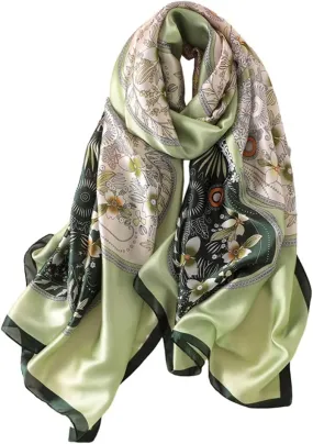 Fashion Scarves Scarf 100% Silk Feeling Scarf Silk Like Scarves Long Lightweight Sunscreen Shawls for Women
