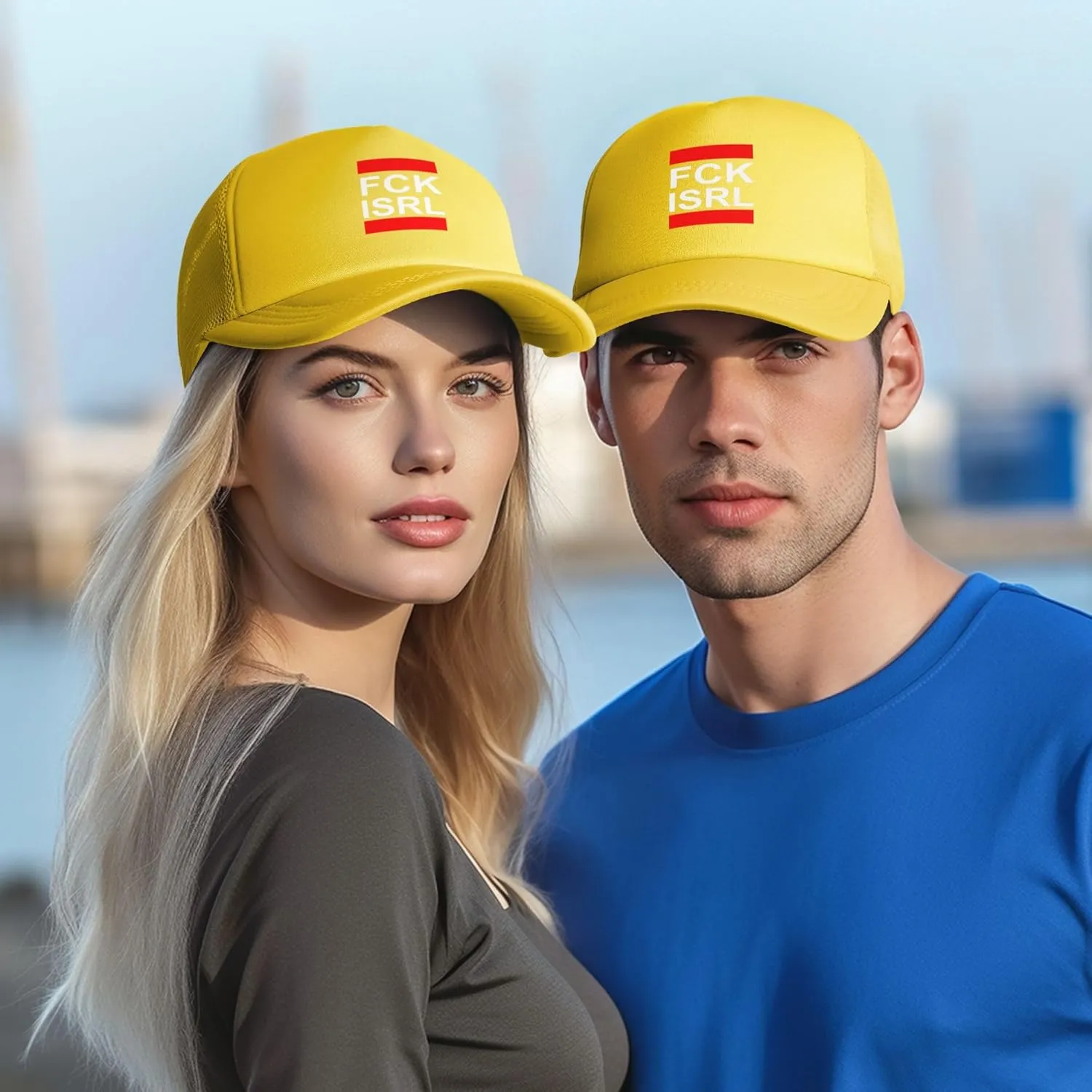 Fuck Israel Trucker Hat Free Palestine Save Gaza Hats for Mens Women Mesh Baseball Caps