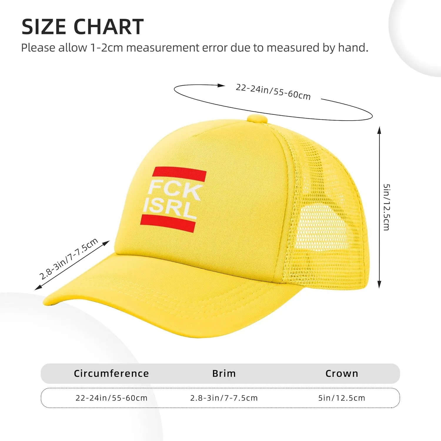 Fuck Israel Trucker Hat Free Palestine Save Gaza Hats for Mens Women Mesh Baseball Caps