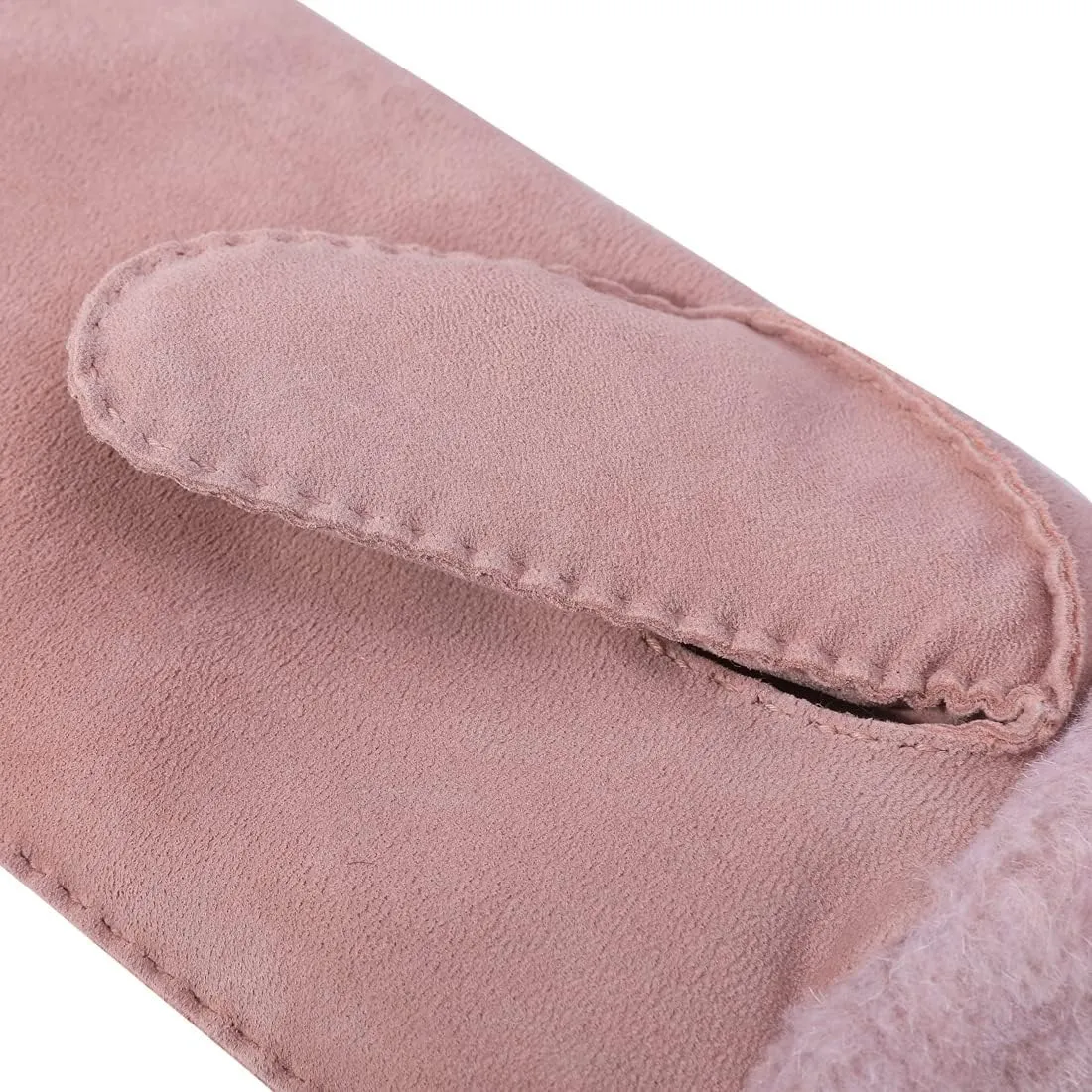 Harssidanzar Women Winter Mitten Gloves,Sheepskin Shearling Heated Warm Furry Cuff Gloves KL024US