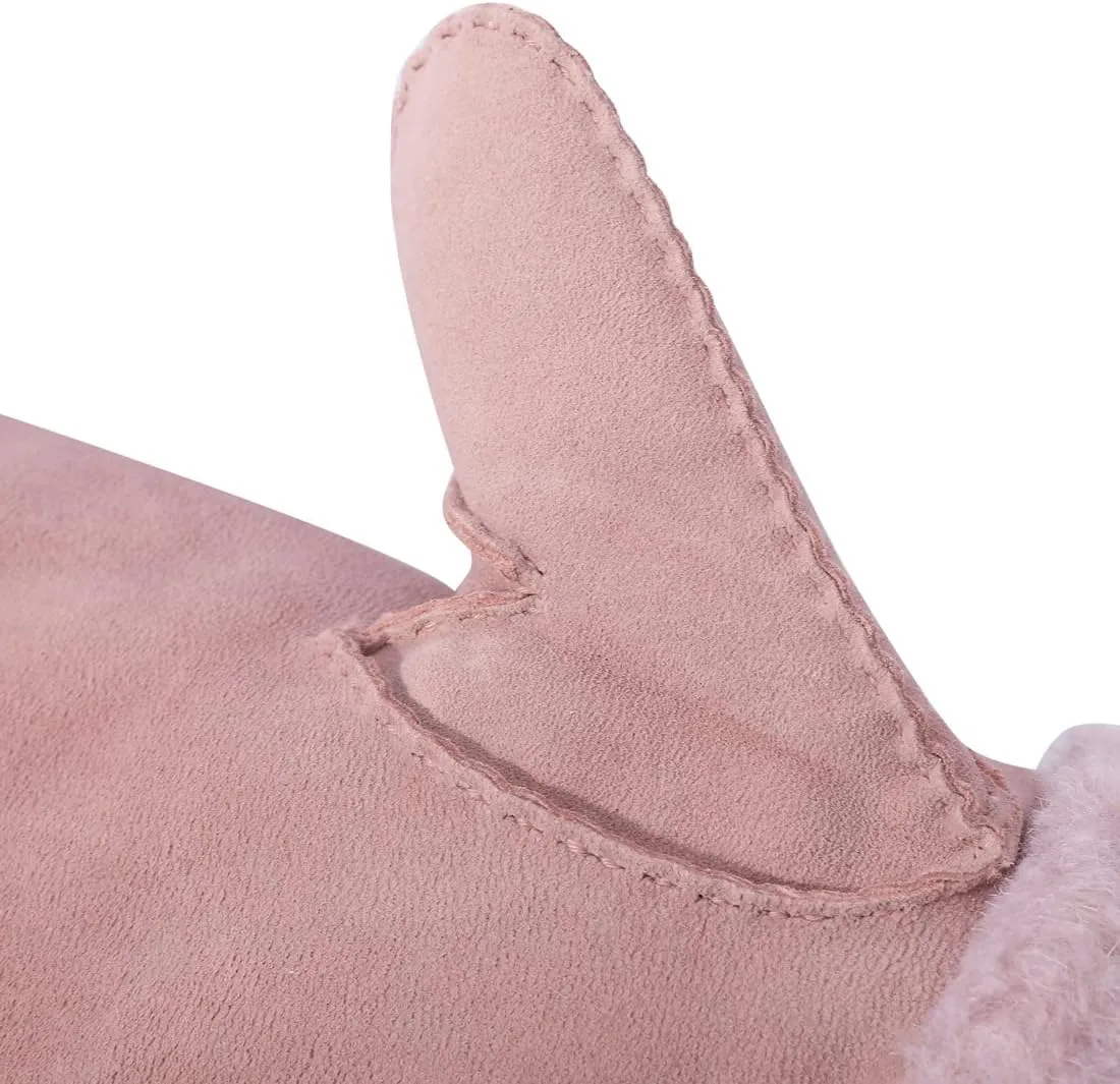 Harssidanzar Women Winter Mitten Gloves,Sheepskin Shearling Heated Warm Furry Cuff Gloves KL024US