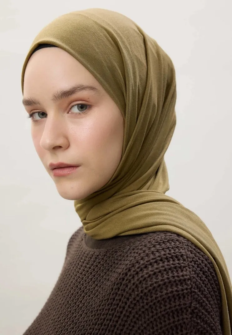 Jersey Cotton Scarf Khaki