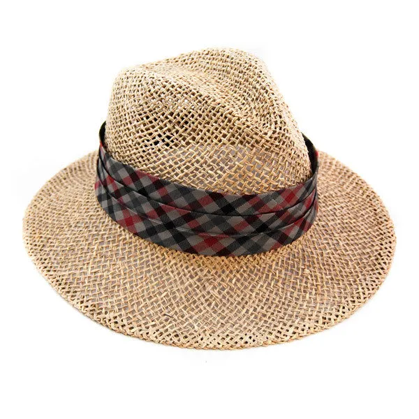 Kenny K - Triple Pleat Plaid Hat Band