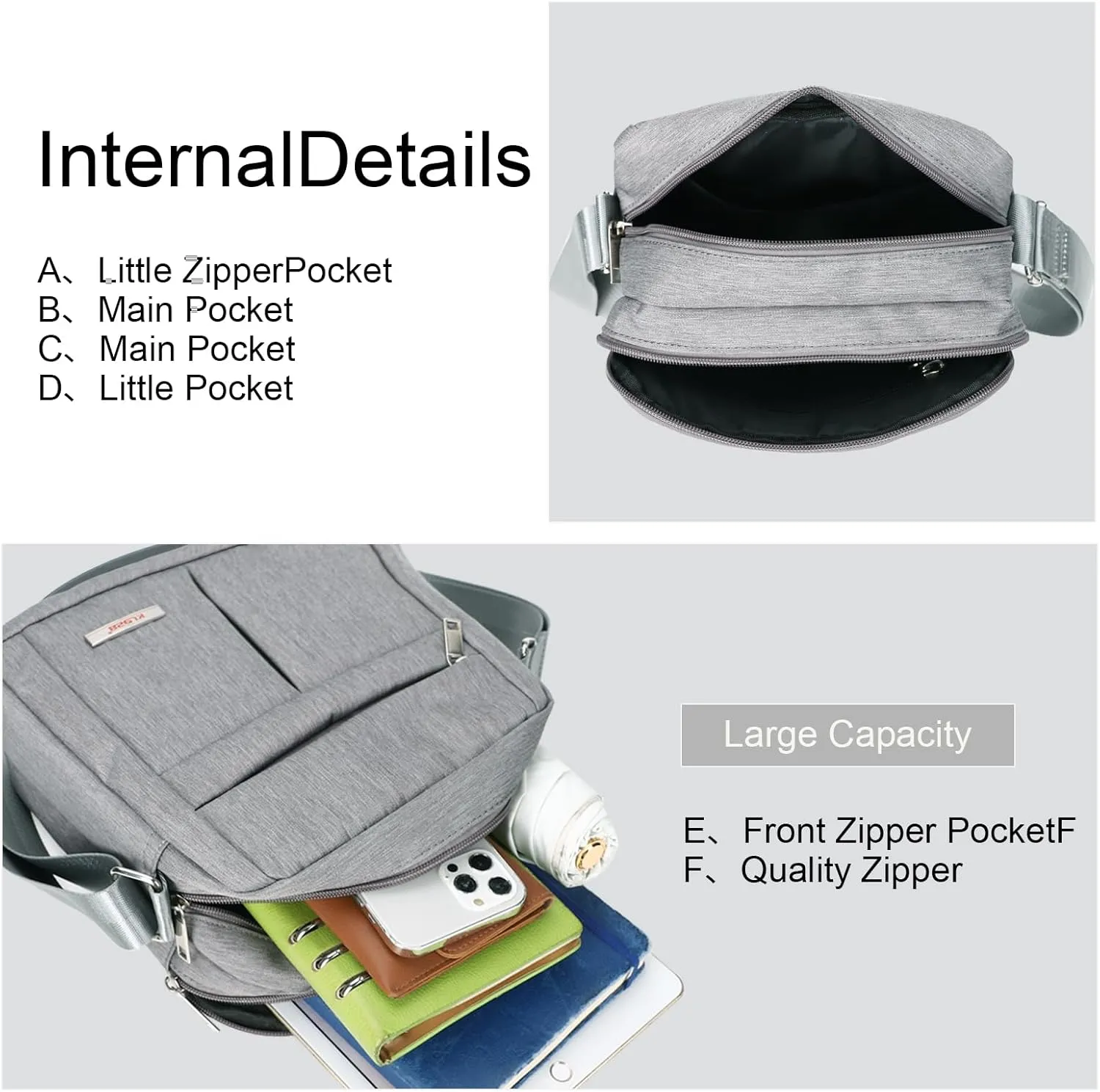 KL928 Men's Messenger Bag - Crossbody Shoulder Bags Travel Bag Man Purse Casual Sling Pack for Work Business