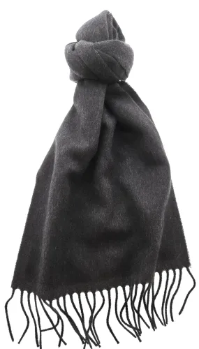 Lanvin Pure Cashmere Scarf – Soft Charcoal Grey Wrap,Fringed Elegance