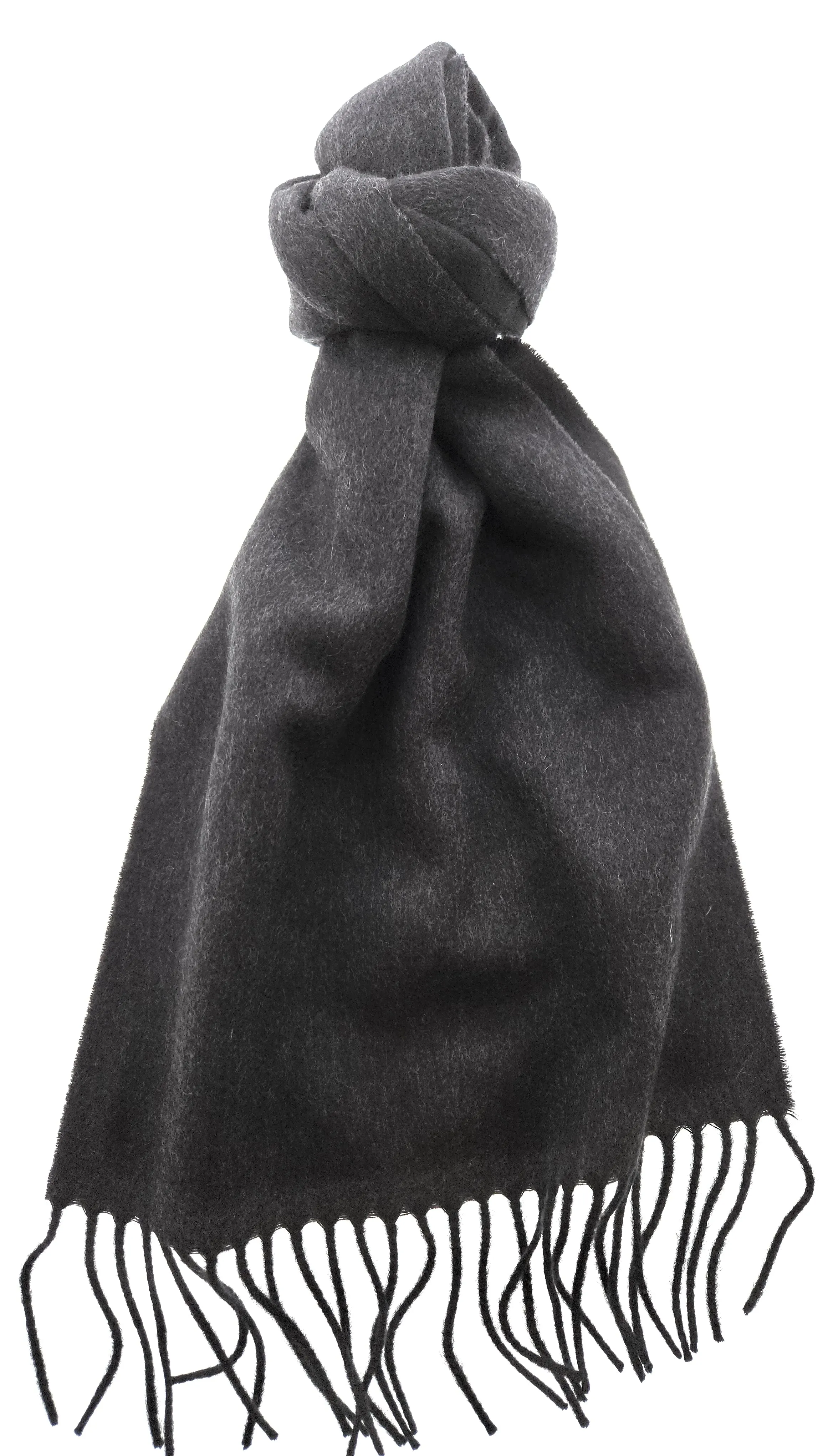 Lanvin Pure Cashmere Scarf – Soft Charcoal Grey Wrap,Fringed Elegance
