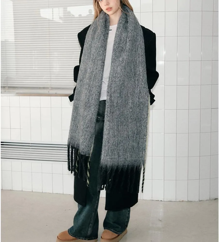Large Chunky Plaid Scarf Checked Colorful Oversized Scarves Soft Big Cashmere Wool Thick Winter Warm Blanket Women