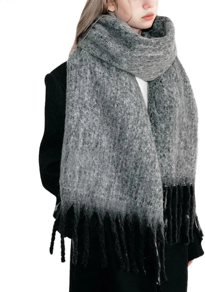 Large Chunky Plaid Scarf Checked Colorful Oversized Scarves Soft Big Cashmere Wool Thick Winter Warm Blanket Women