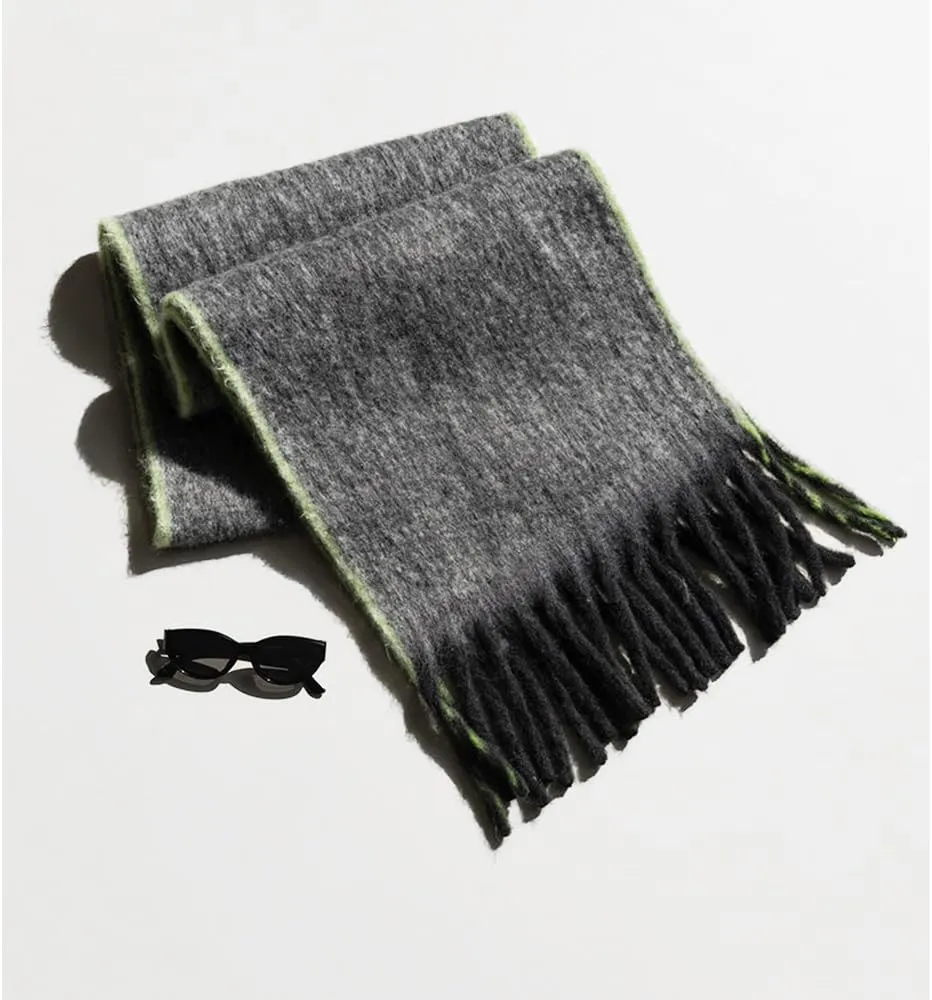 Large Chunky Plaid Scarf Checked Colorful Oversized Scarves Soft Big Cashmere Wool Thick Winter Warm Blanket Women