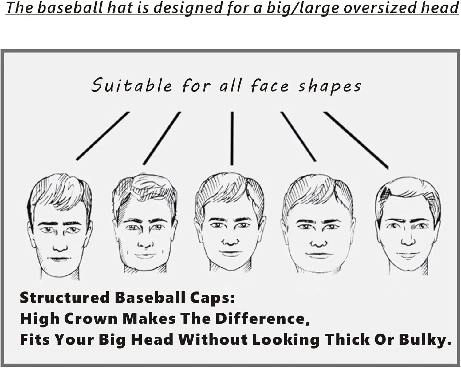 Oversize XXL Mesh Trucker Hat Big Head Hats for Men High Crown Baseball Cap Breathable Dad Hat Adjustable 23.6"-25.6"