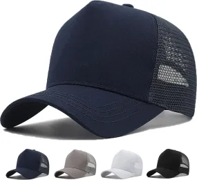 Oversize XXL Mesh Trucker Hat Big Head Hats for Men High Crown Baseball Cap Breathable Dad Hat Adjustable 23.6"-25.6"