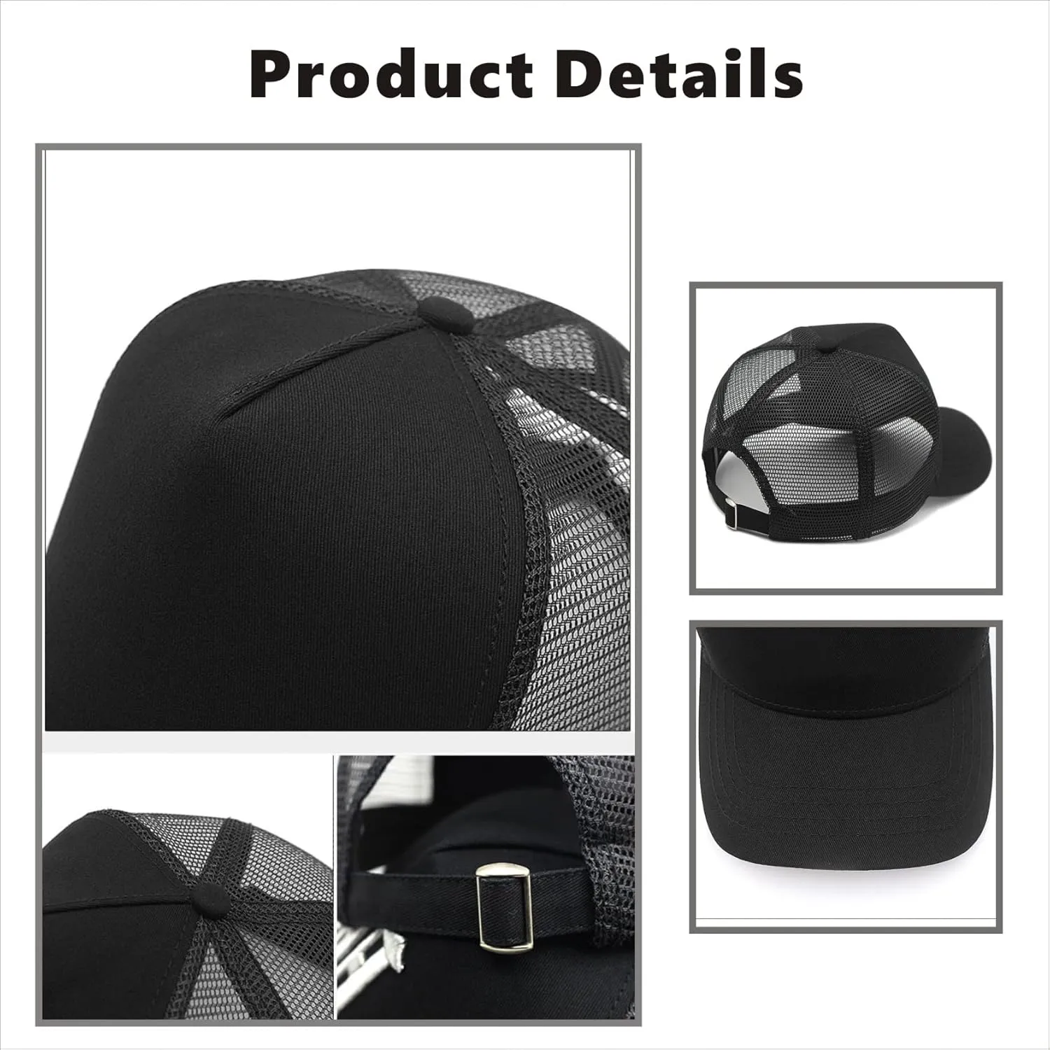 Oversize XXL Mesh Trucker Hat Big Head Hats for Men High Crown Baseball Cap Breathable Dad Hat Adjustable 23.6"-25.6"