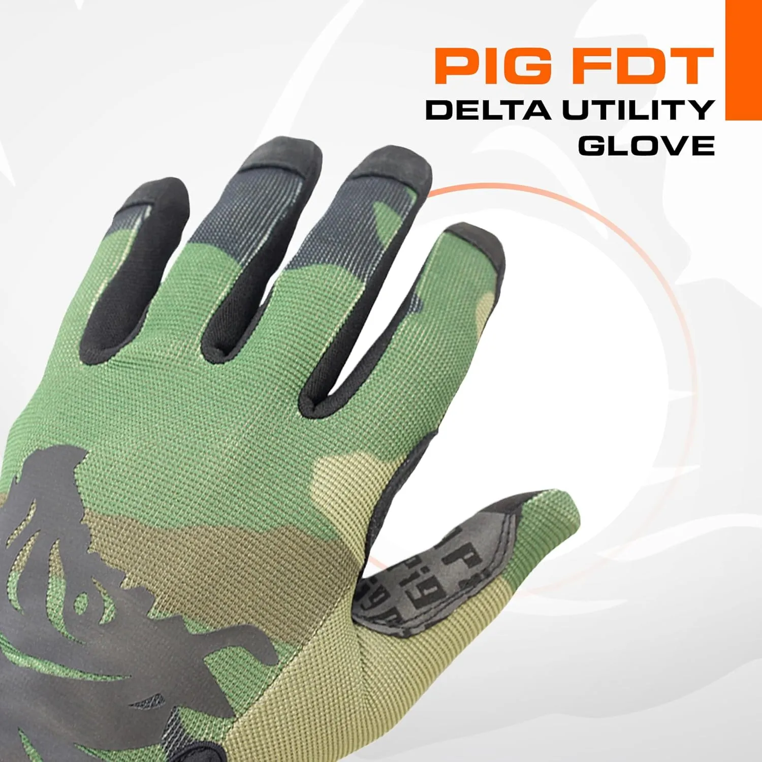 PIG Delta Utility Tactical Gloves, Touchscreen Compatible, High Dexterity, for Shooting, 1 Pair