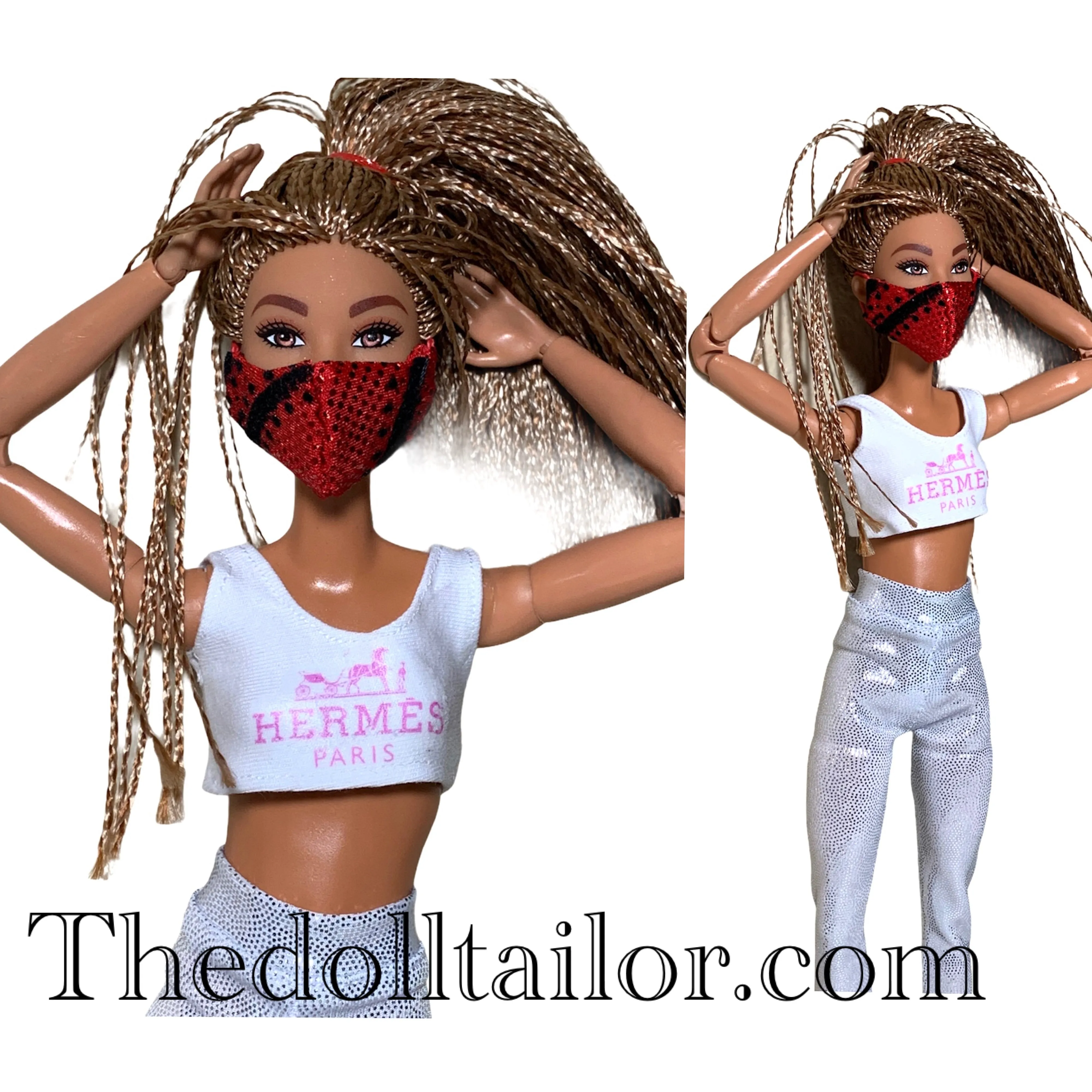 Red Barbie Doll face mask