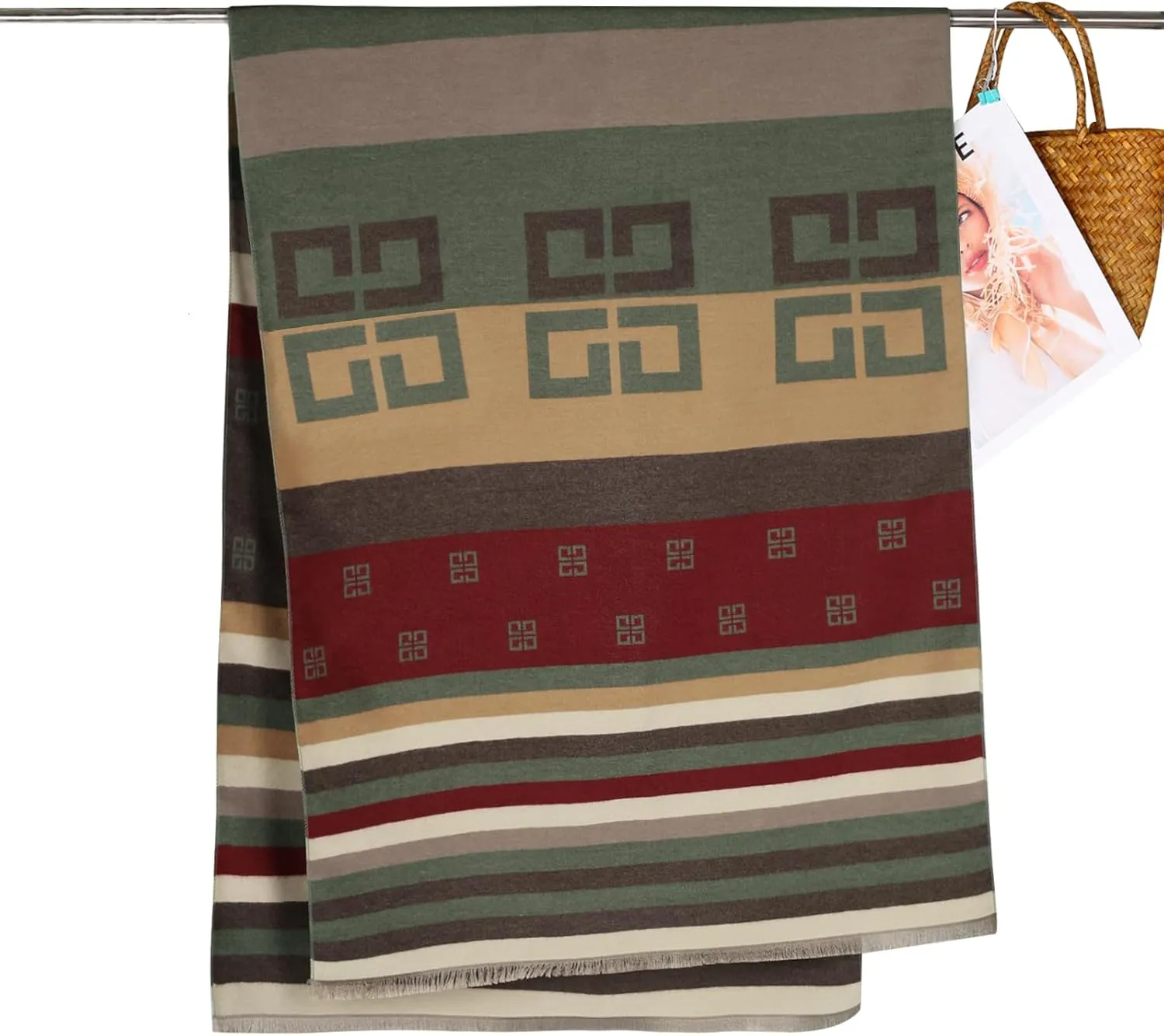 Relang Scarfs for Women Pashmina Silky Shawl Wrap for Evening Dressing Blanket Open Front Poncho Cape