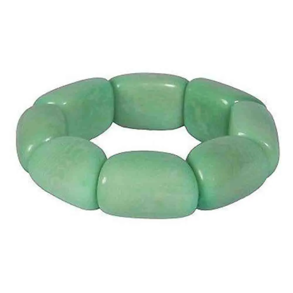 Riverbed Tagua Nut Bracelet in Sea Green Faire Collection