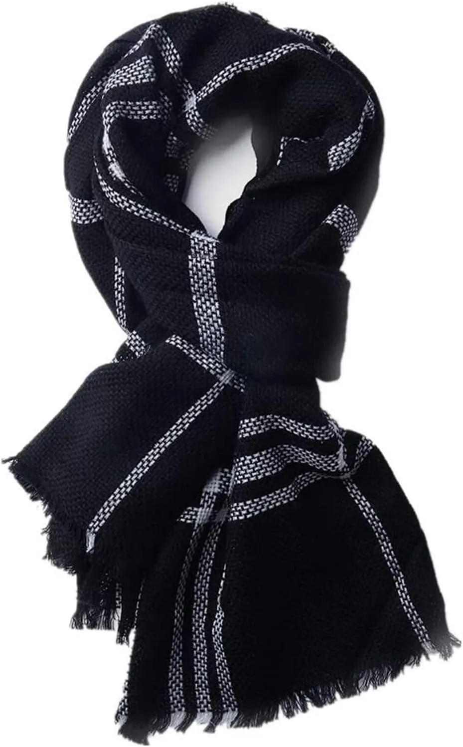 Scarf Unisex Scarf Tartan Wrap Shawl Long Scarf Winter Warm Cozy Scarf Soft Large Blanket Wrap Shawl Scarves Gift Wrapped Womens Warm Long Shawl (Color : Black, Size : 70x190cm)
