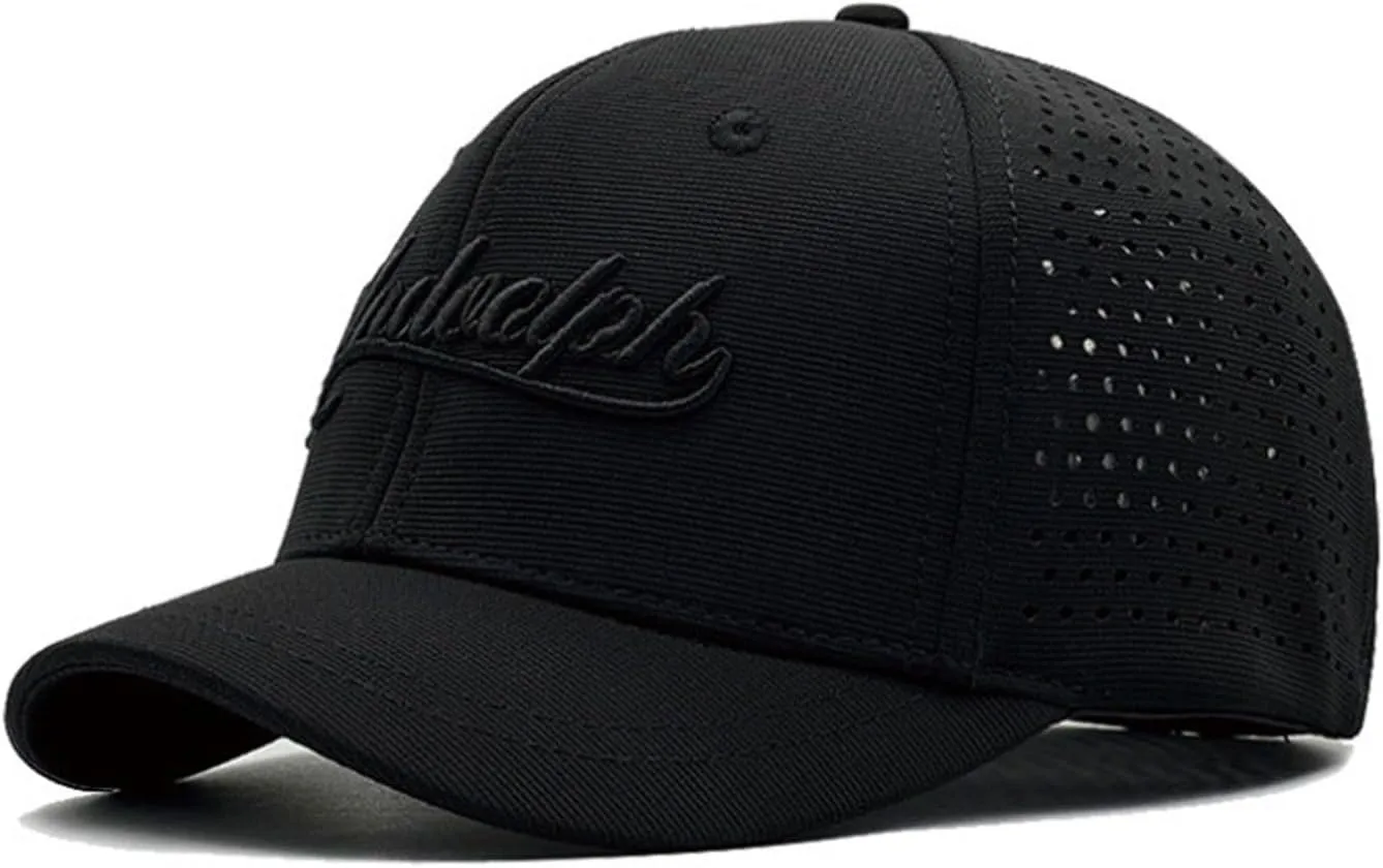 Short Brim Stretch Fitted Baseball Caps Men's Embroidery Structured Mesh Sun Hats Curved Brim Elastic Closed Back Hat K089